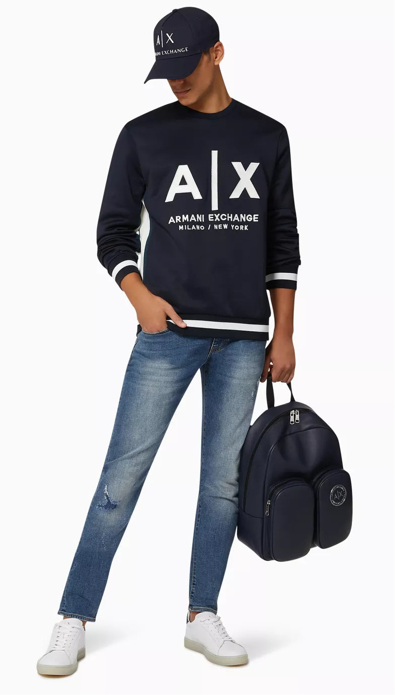 AX-Tipping Sweatshirt Blue