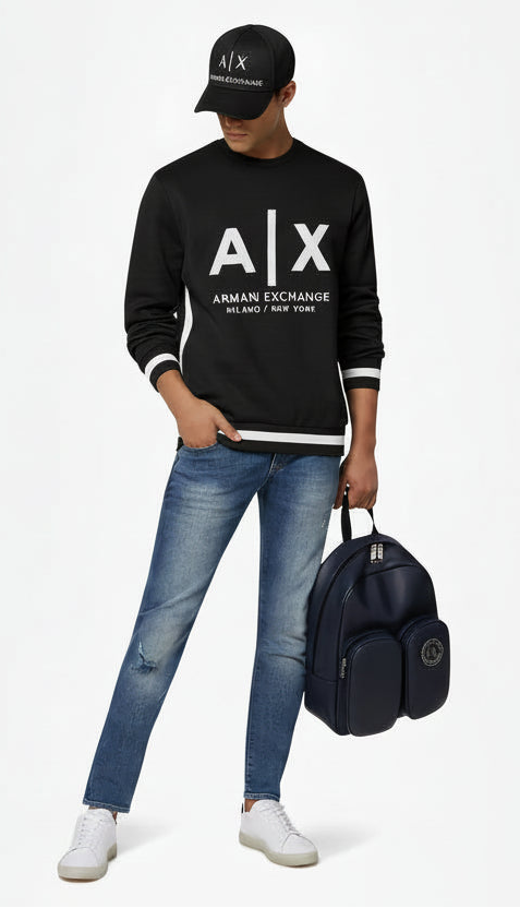 AX-Tipping Sweatshirt Black