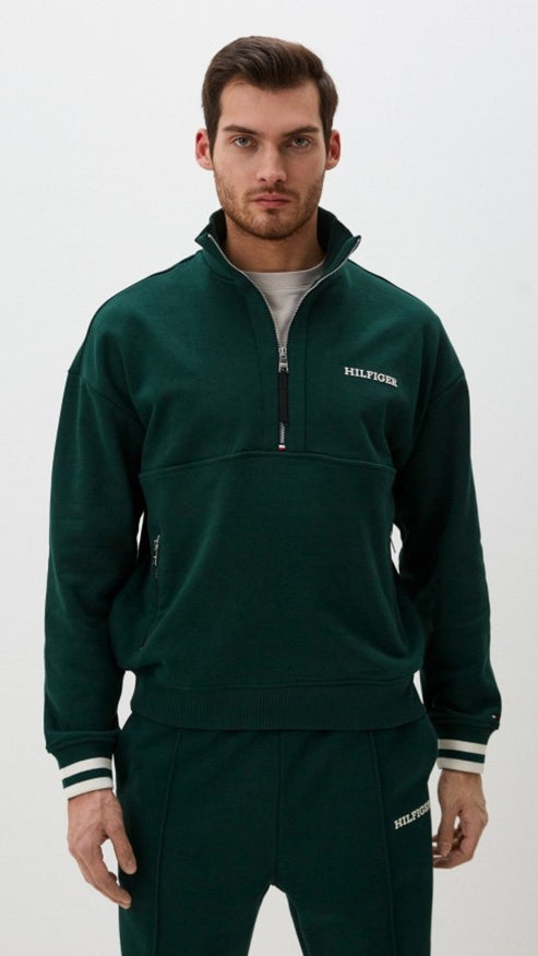 TH-HILFIGER PREMIUM MONO TYPE ZIP UP (GREEN)