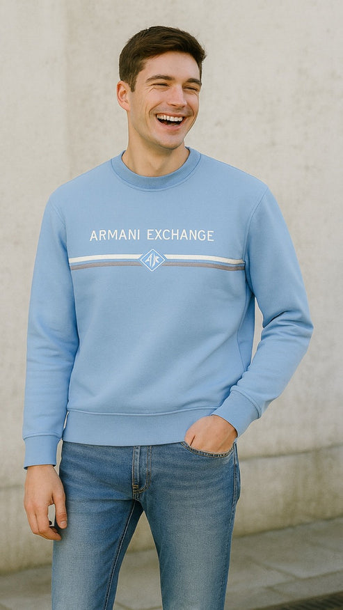 A|E EMBROIDERED SWEATSHIRT SKY BLUE