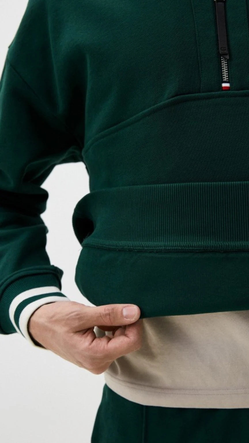 TH-HILFIGER PREMIUM MONO TYPE ZIP UP (GREEN)