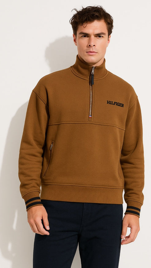 TH-HILFIGER PREMIUM MONO TYPE ZIP UP (CAMEL)