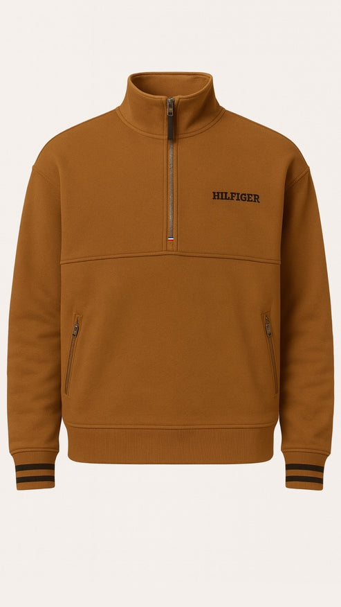 TH-HILFIGER PREMIUM MONO TYPE ZIP UP (CAMEL)