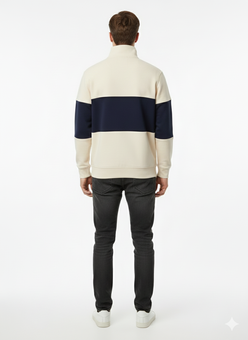 GNT-1949 QUARTER-ZIP (STONE/NAVY)