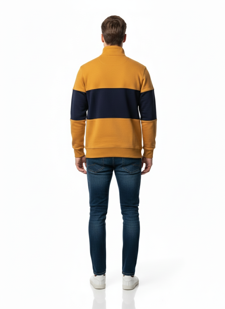 GNT-1949 QUARTER-ZIP (MUSTARD/NAVY)