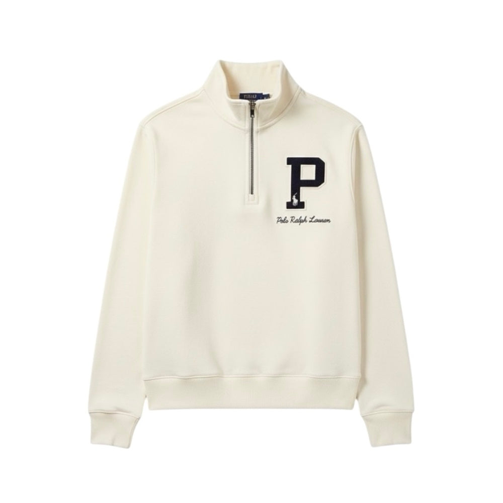 RL PREMIUM P LOGO COTTON FLEECE ZIP-UP JET STONE