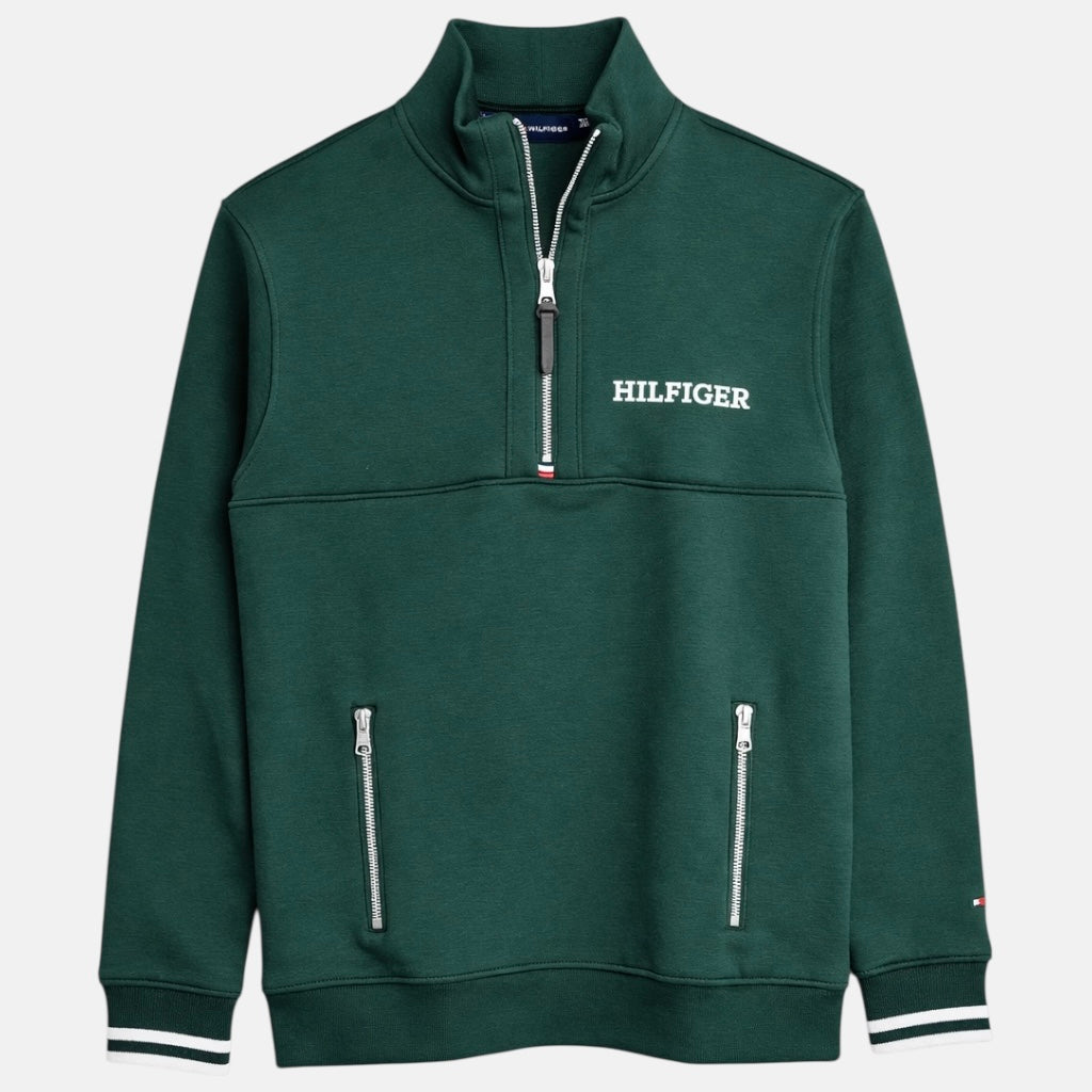 TH-HILFIGER PREMIUM MONO TYPE ZIP UP (GREEN)